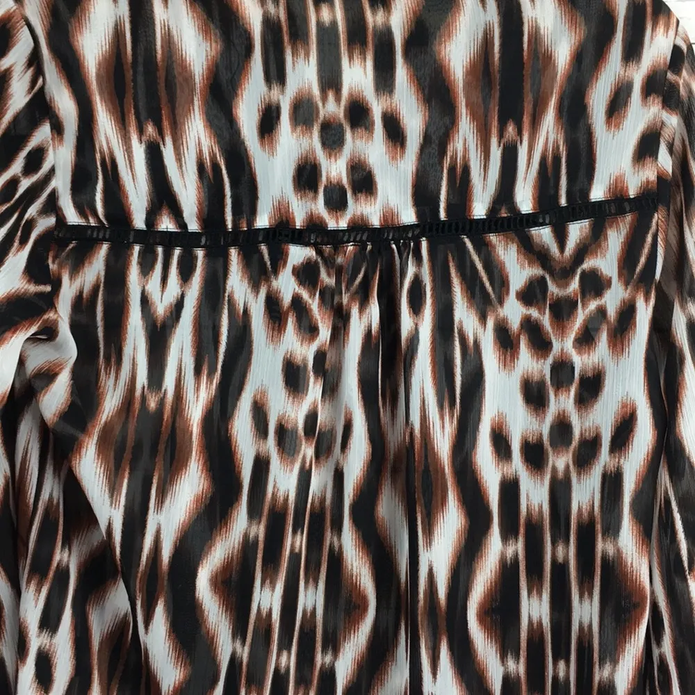 Ro & De Sheer Animal Print Blouse - Image 7