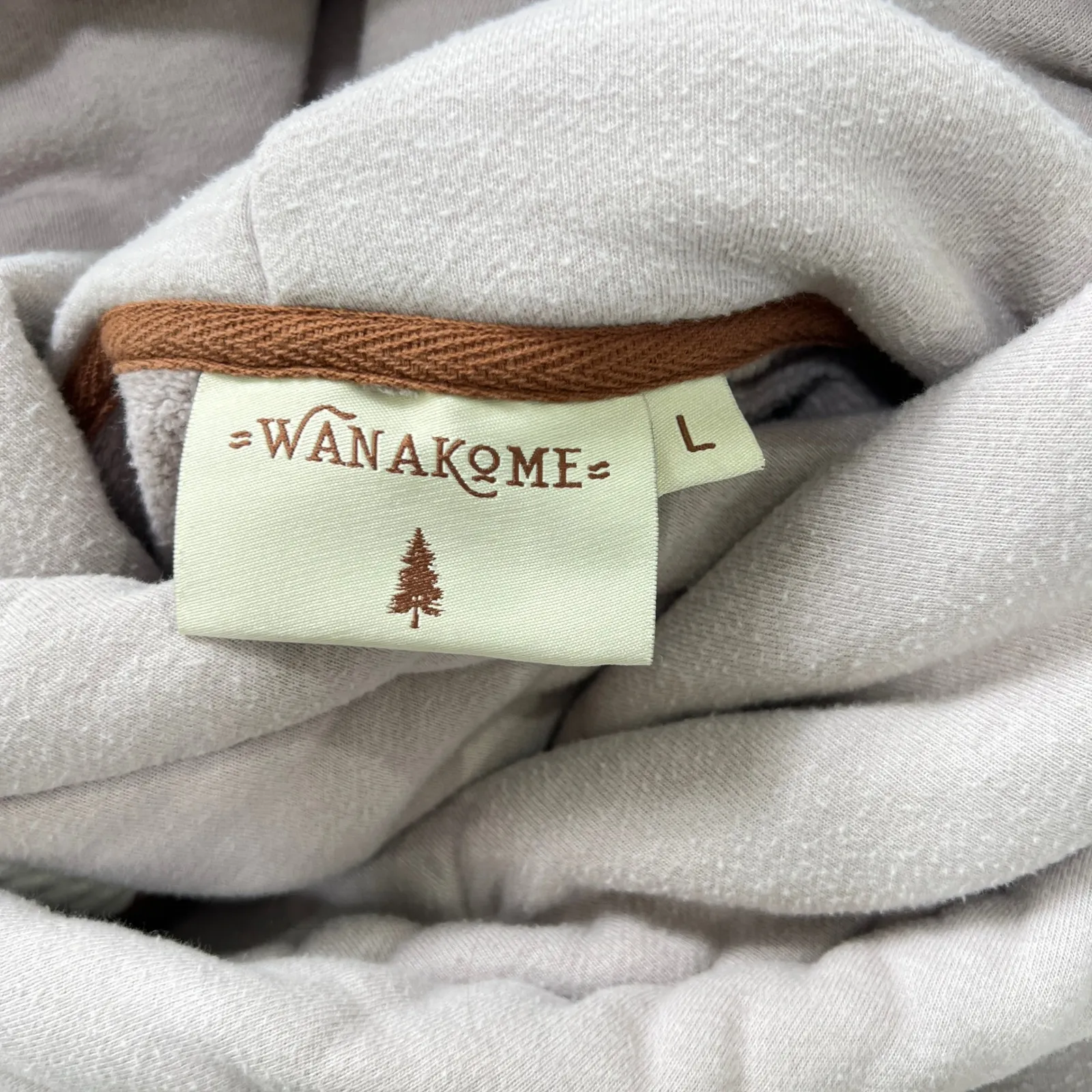 Wanakome Athena Hoodie Large Colorblock‎ Pink Gray Taupe Funnel Neck Sweatshirt - Image 5