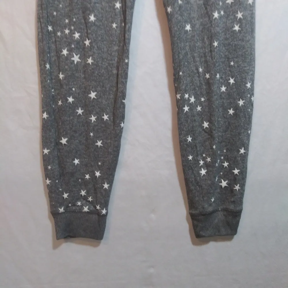 J.Crew Gray Cozy Jogger Pants in Star Print with Drawstring Loungewear Sz XXS - Image 4