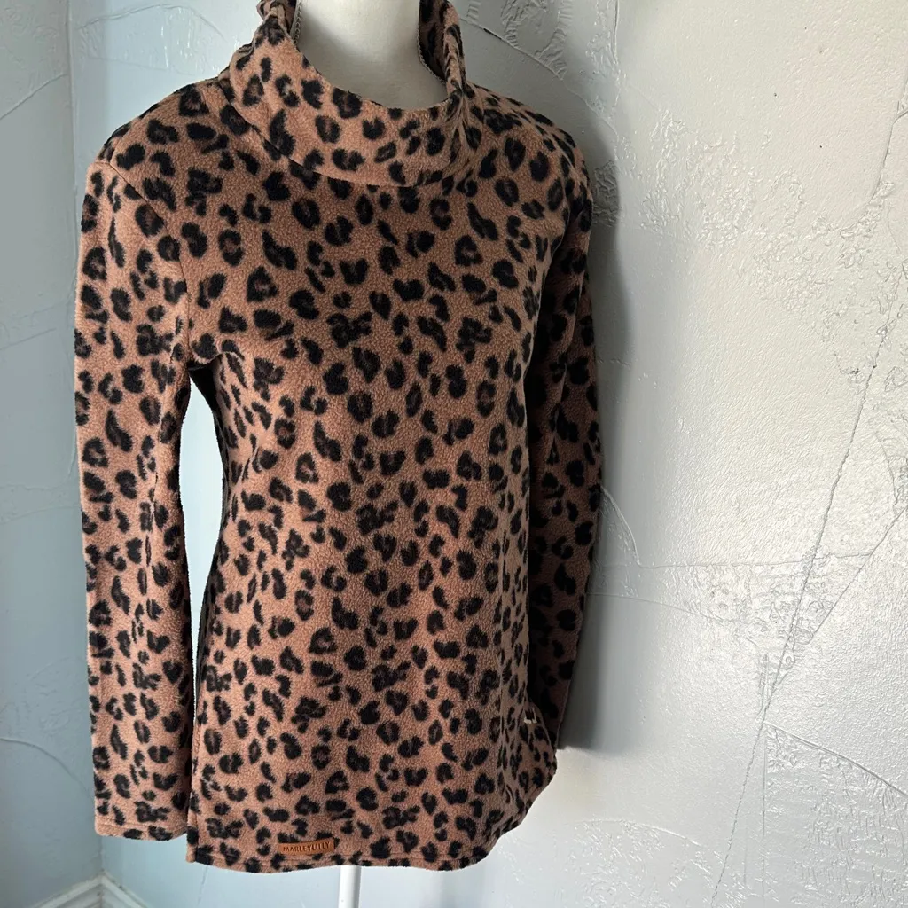 Elegant Leopard Print Cowl Neck Blouse - Image 4