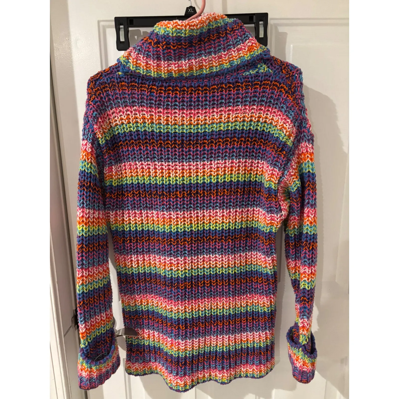 Forever 21 Multicolor Striped Knit Cowl‎ Neck Sweater Pullover Sm - Image 4