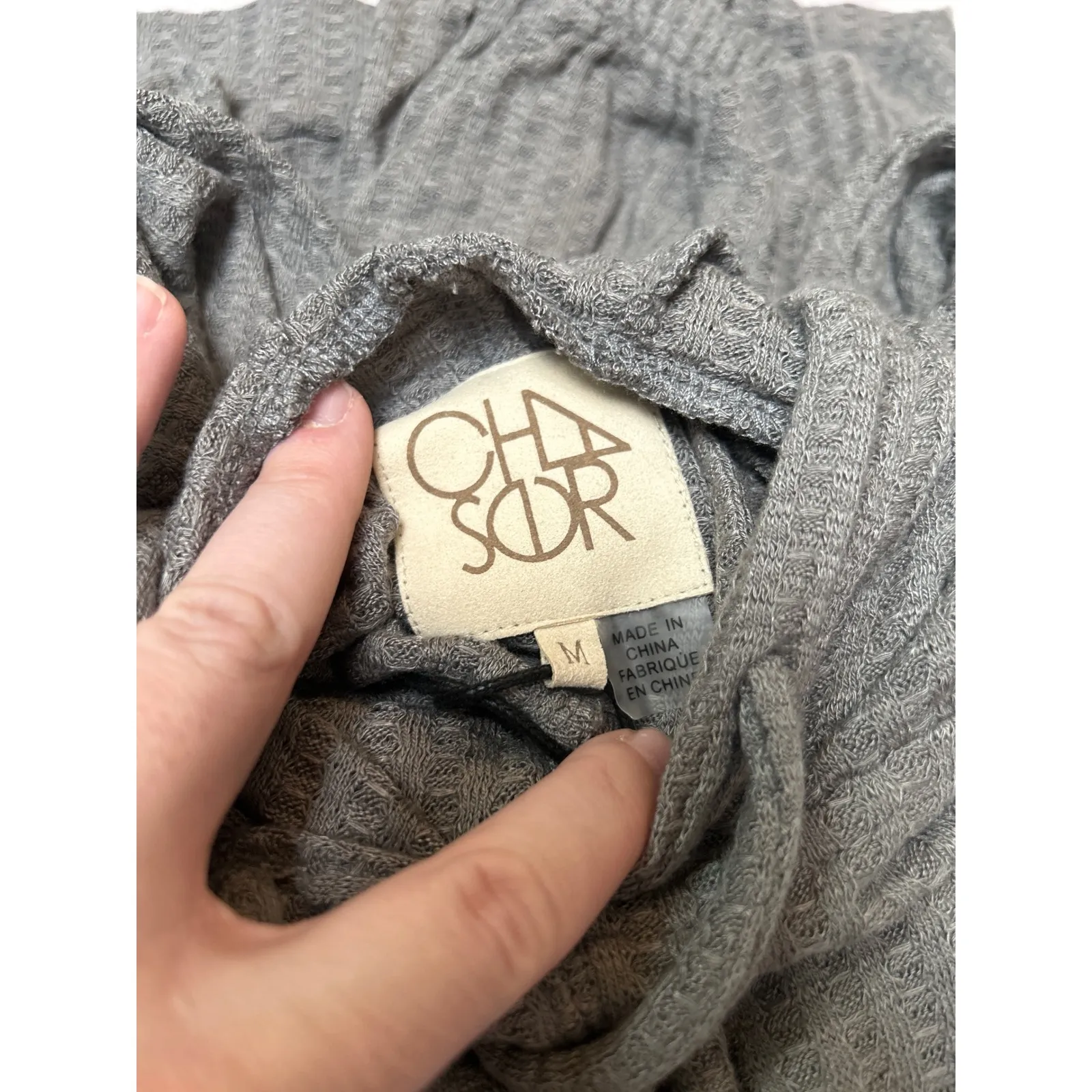 CHASER Womens Thermal L/S Drop Shoulder Pullover Hoodie M flax‎ - Image 6