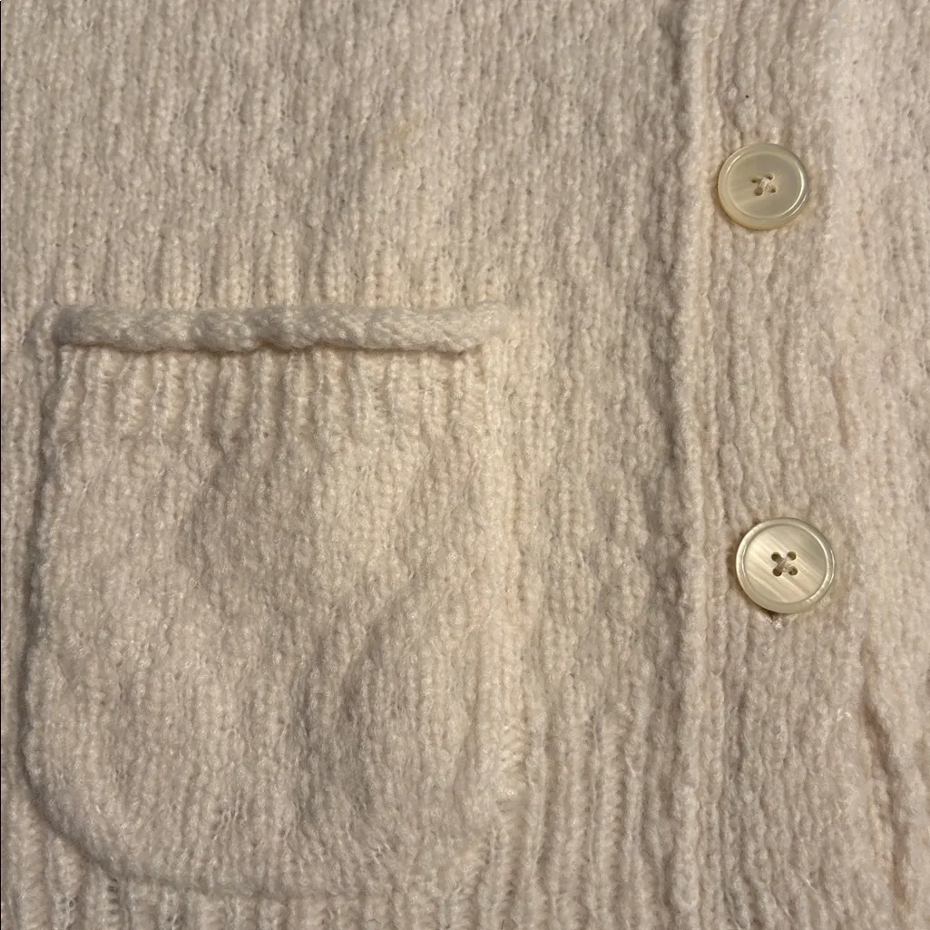 J Crew women Relaxed cardigan textured yarn wool blend oversized cream Sz XS NWT - Image 5