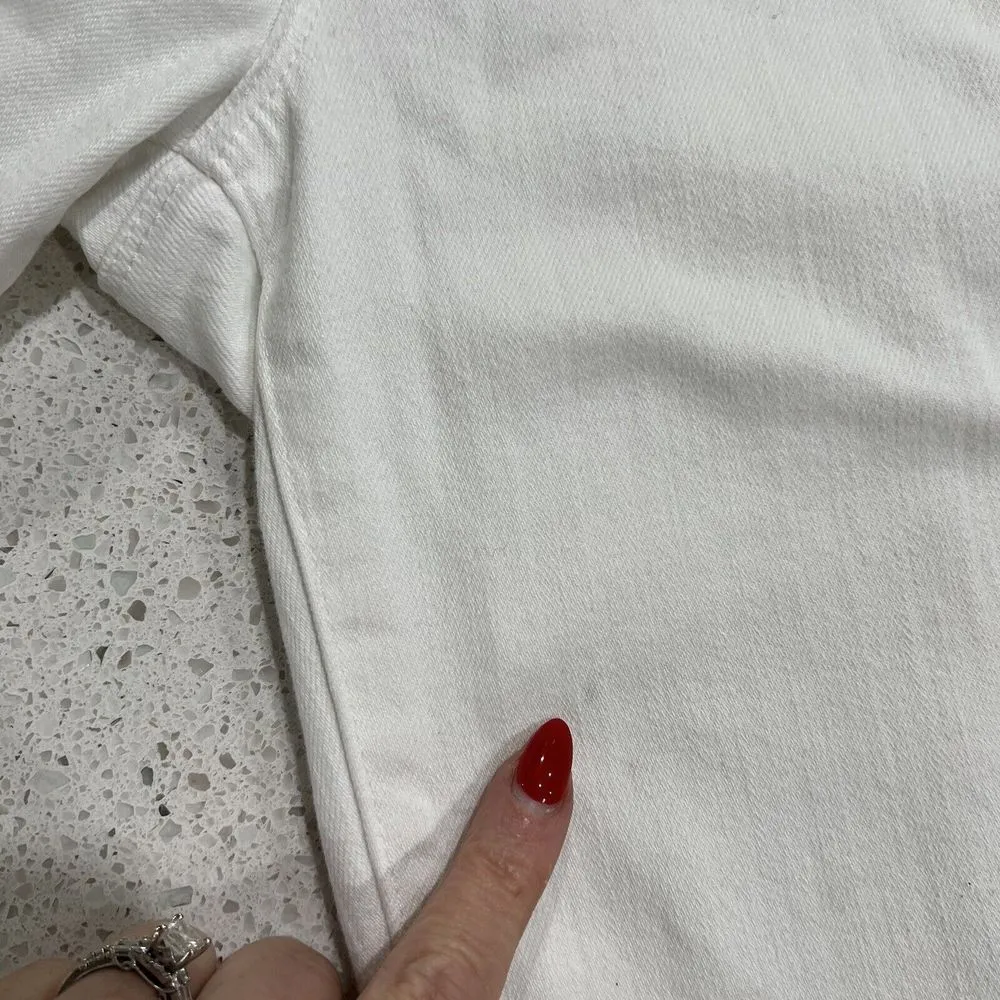 L’AGENCE Size 26 Jeans Nadia High Rise Cropped Straight White Stretch Timeless - Image 13