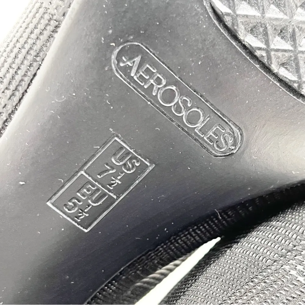 AEROSOLES Black Plaid Touchpad Heel Rest Tassel Block Heels Loafers, Size 7.5 - Image 4