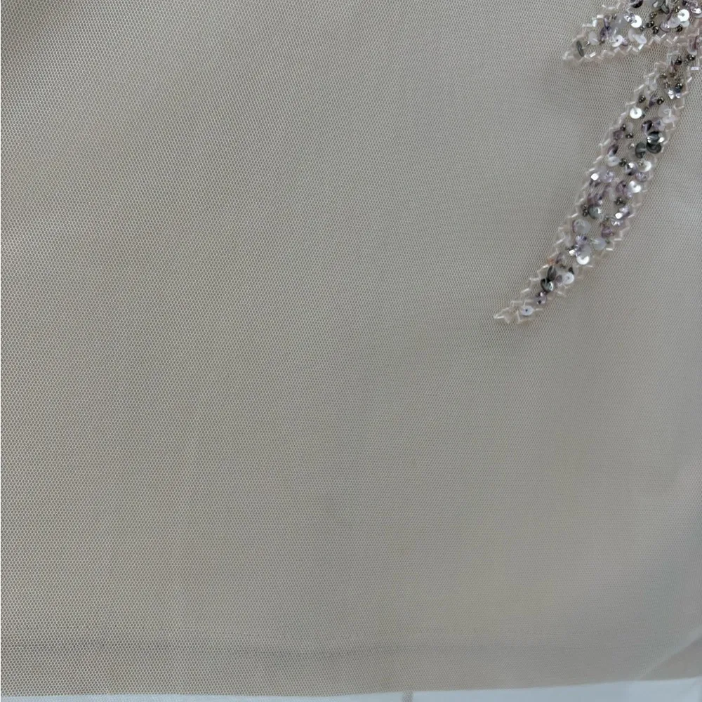 adrianna papell Embellished Mesh Sequin Cocktail wedding Formal Gown dress 2 NWT - Image 10