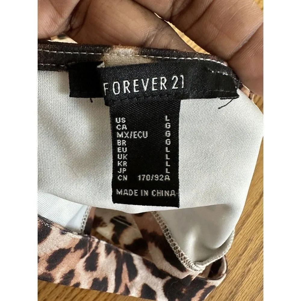Forever 21 Sexy Leopard Print Brown Crop Top With Underwire Summer Party Size L - Image 6