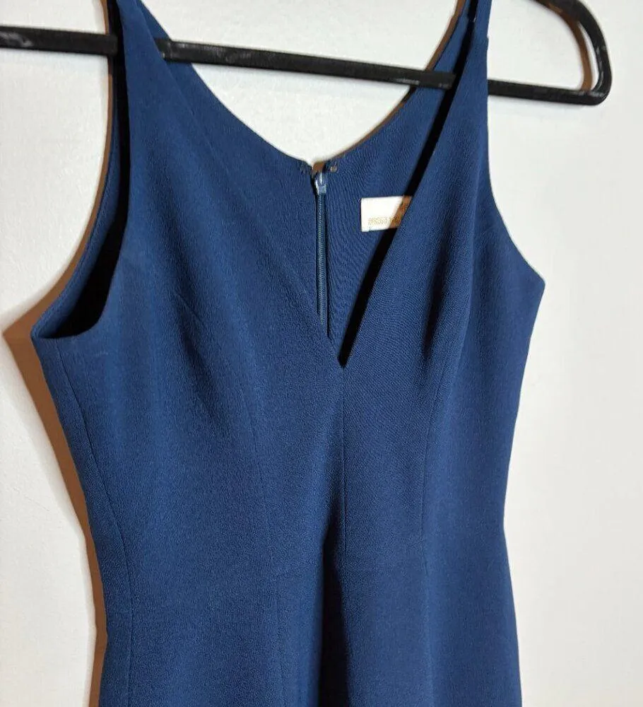 Dress the Population Lyla Sleeveless Midi Sheath Dress in Navy Midnight Blue - Image 3