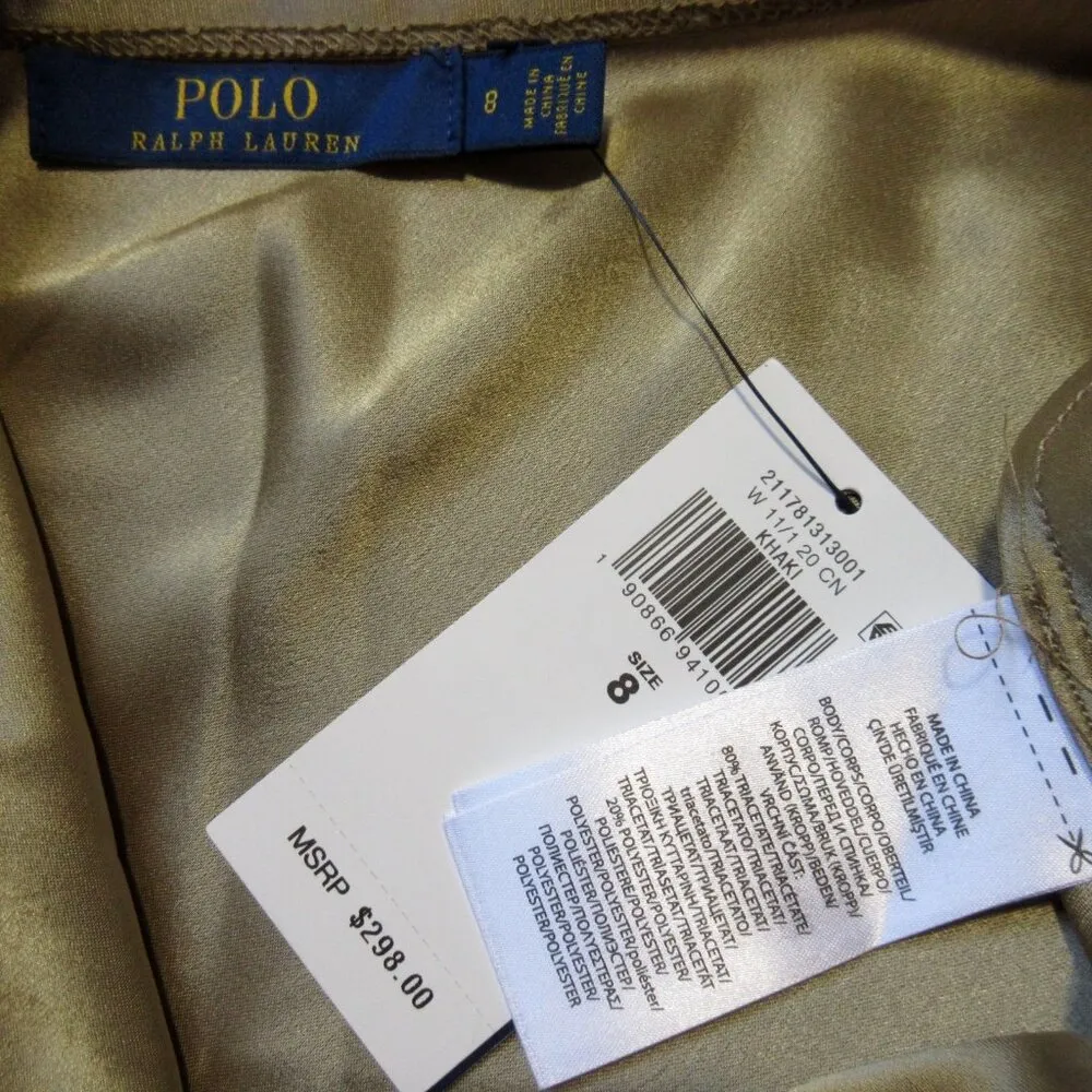 NWT Polo Ralph Lauren Satin Slip Midi in Khaki Pull - Image 3