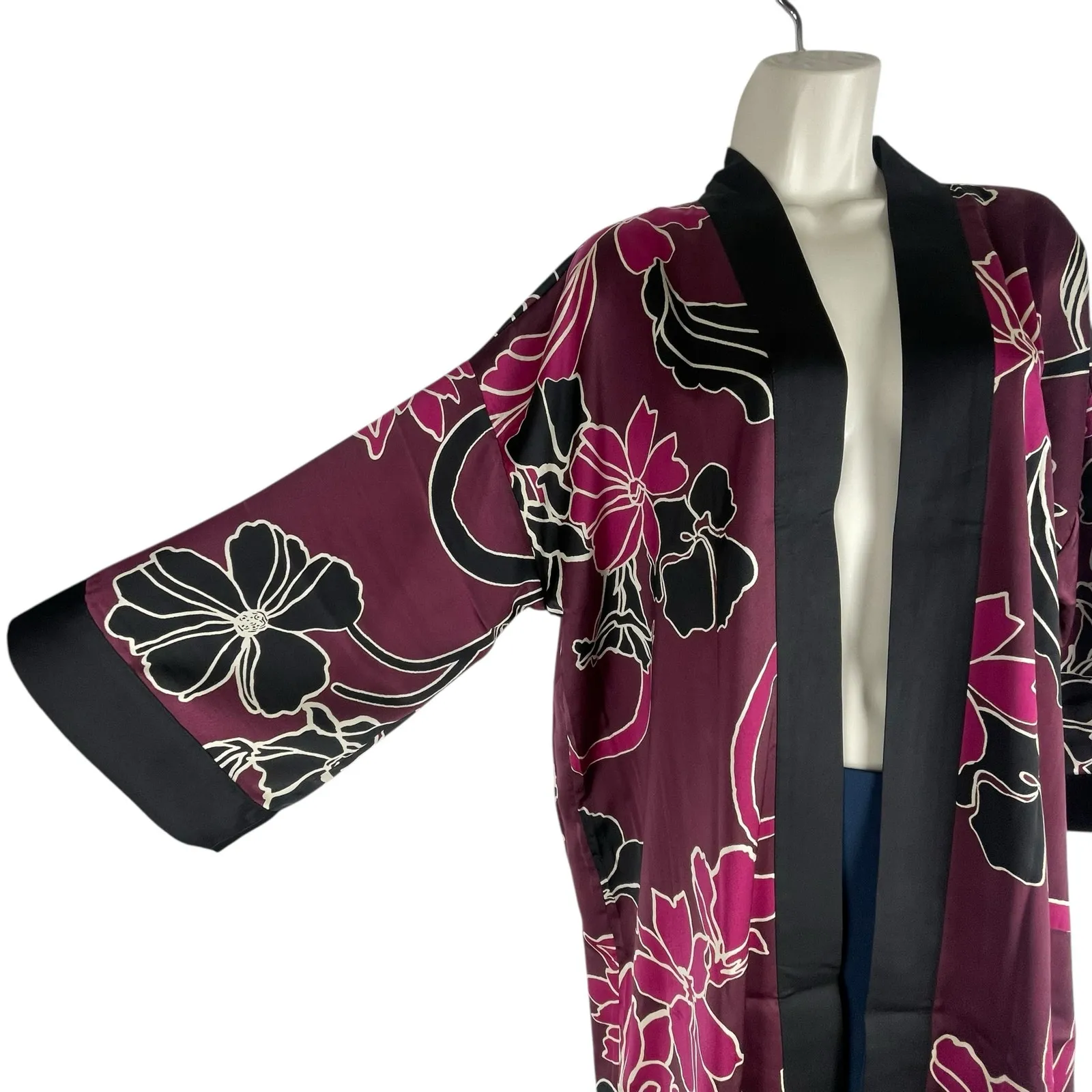 Chico's Travelers Floral Printed Kimono Jacket Deep Chianti Size L/XL - Image 7