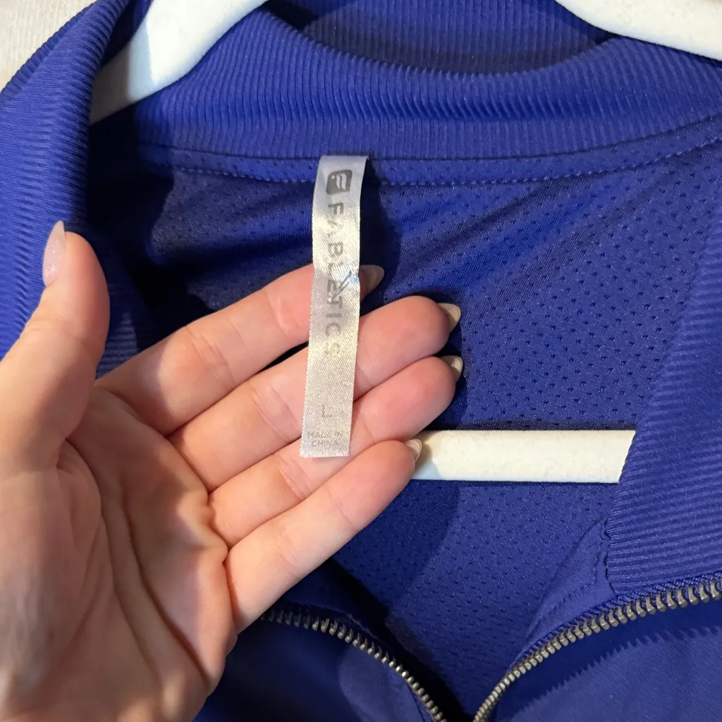 Fabletics Blue and Black Bomber Jacket - Image 2