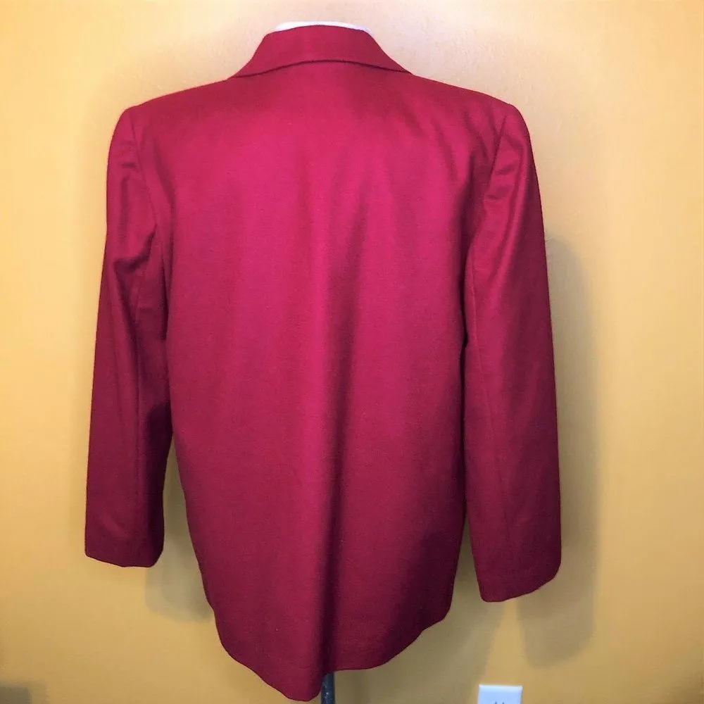 Sag Harbor Blazer Petite Red Wool Jacket 10P - Image 2