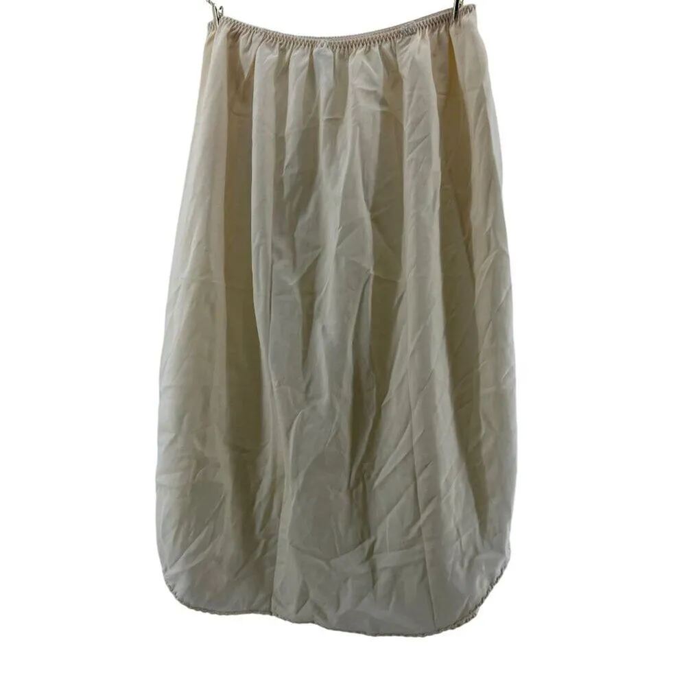 Vintage Bloomingdales Lingerie Ivory Double Tulip Slit Half Slip Size Medium - Image 7