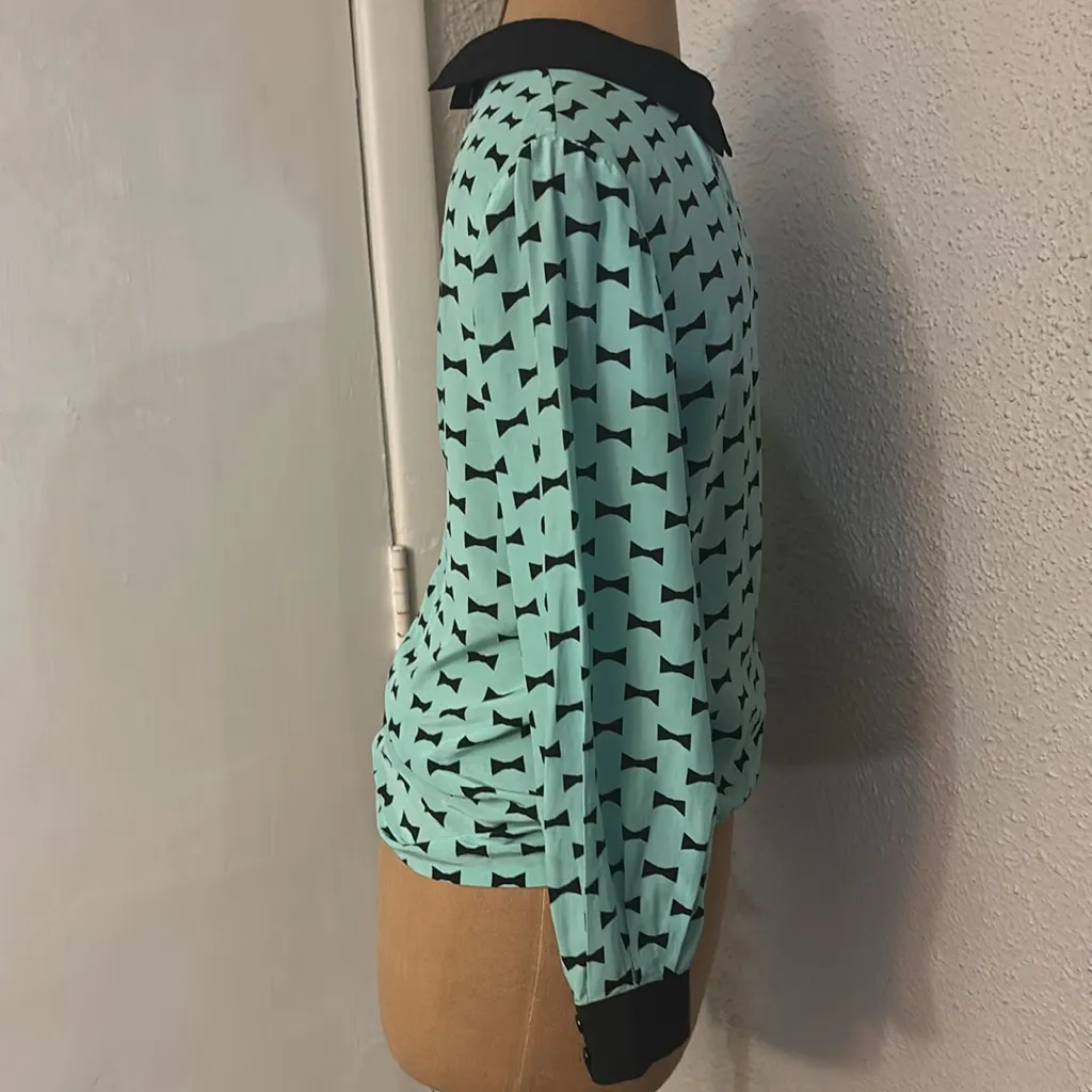 Kate Spade New York Silk Isadora Bow Print Top 2 Dopamine Quiet Luxury.Classic - Image 4