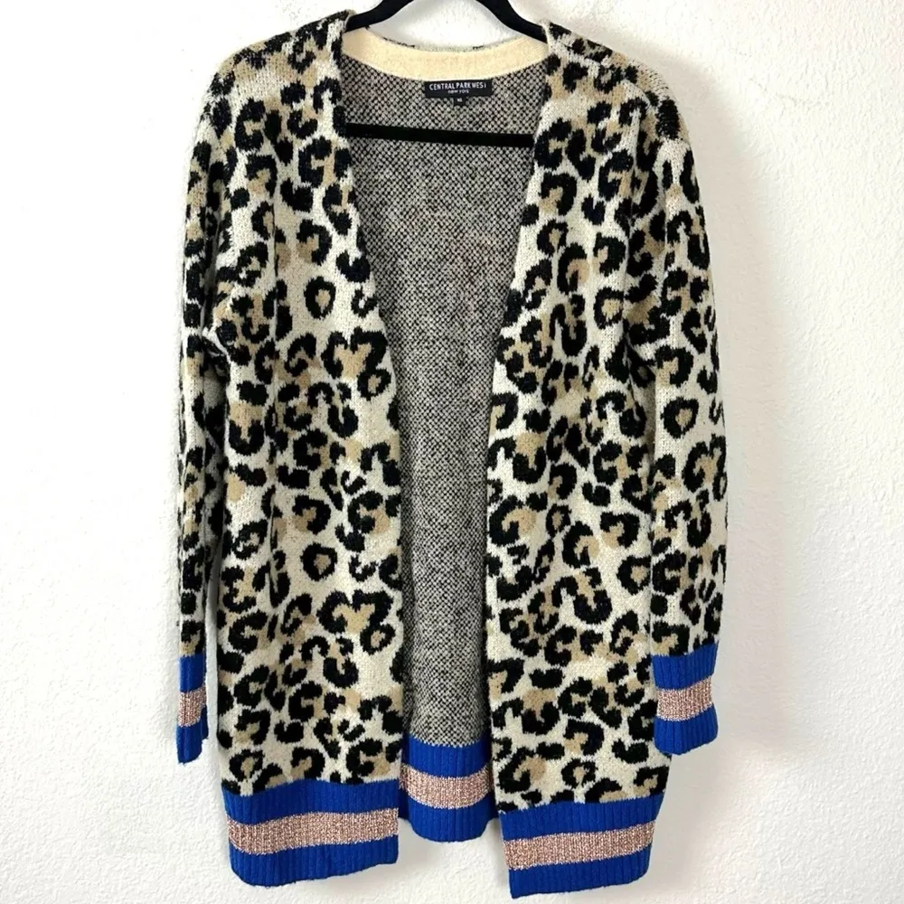 Revolve Central Park West Oversized Leopard Nio Chunky Knit Cardigan XS Striped - Image 4