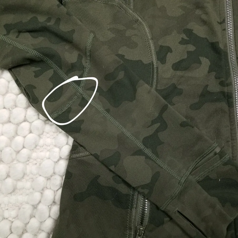 Lululemon Forme Jacket Cuffins Savasana Camo 20cm Fatigue Green Sz 10 - Image 10