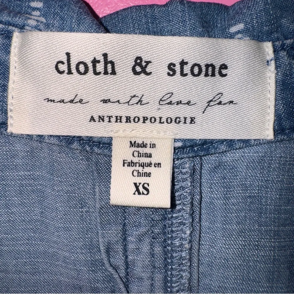 Anthropologie Blue Button Down‎ Shirt with Notched Collar - Image 2