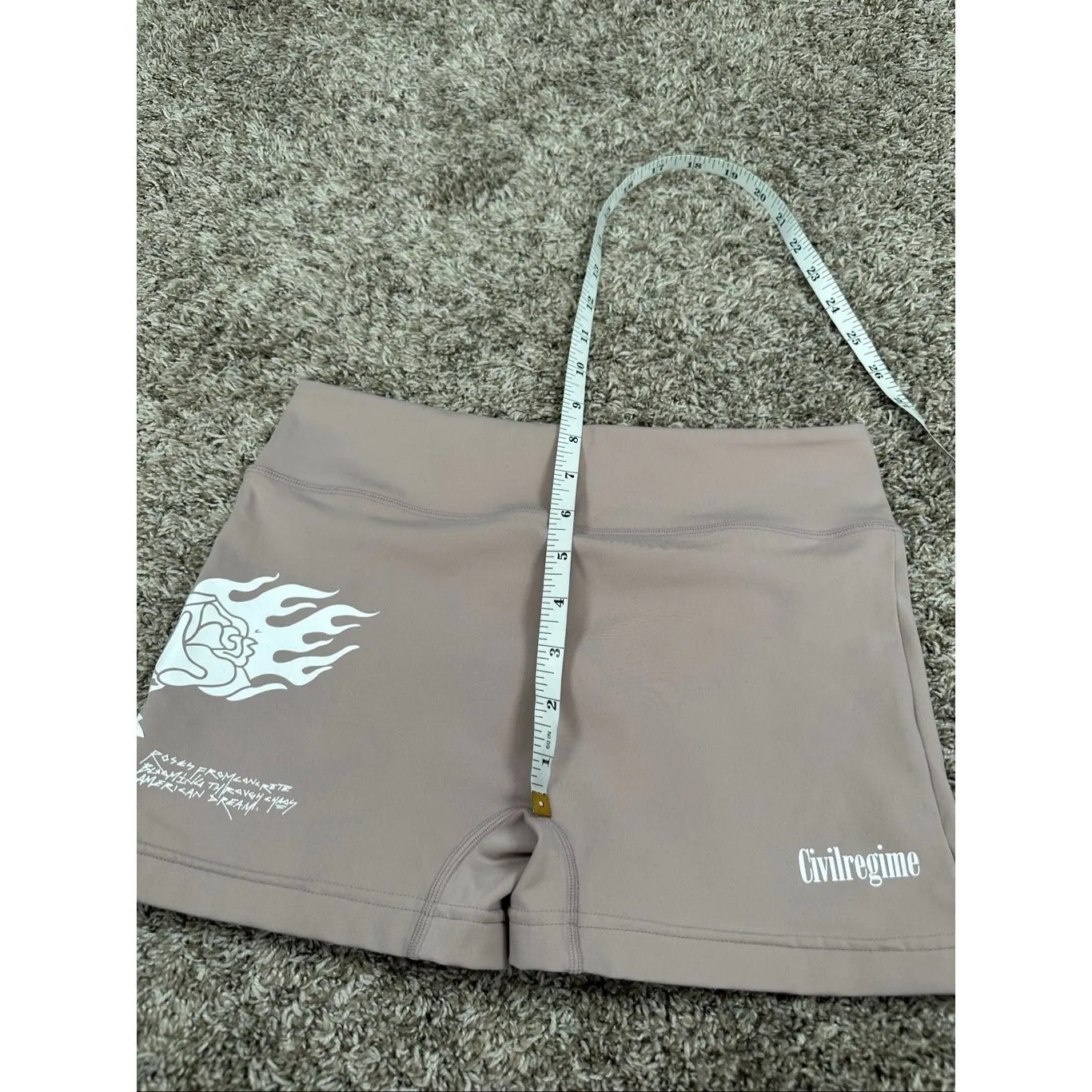 Civil regime darc sport ash pink mauve flame rose print spandex gym short size M Size M - Image 5