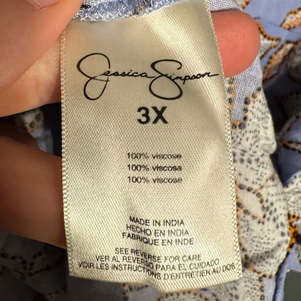 Jessica Simpson Blue Floral Top Ruffled Vacation Size 3X Plus - Image 6