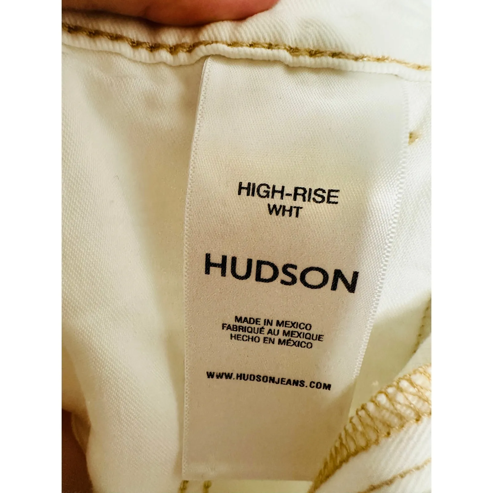 HUDSON White High-Rise Cargo Welt Pockets Wide Leg Loose Fit Jeans Size 27 - Image 11