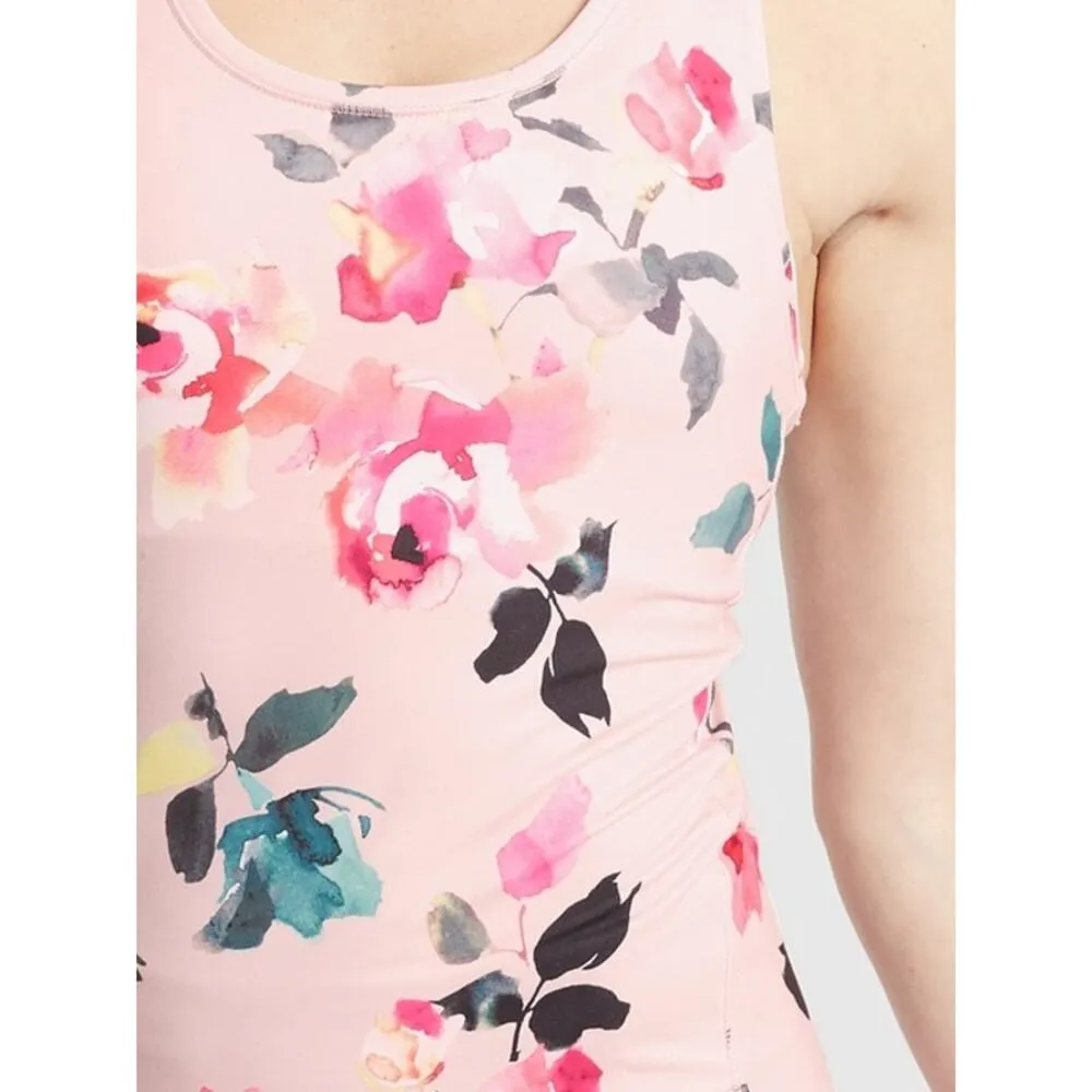 Athleta Shanti Floral Printed Tank Orchid Pink Medium NEW - Image 10