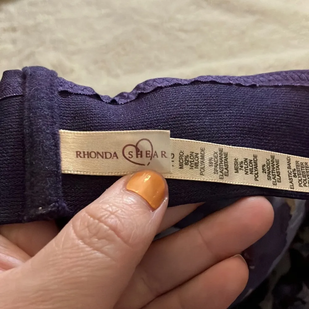 Rhonda Shear Molded Cup Bra With Mesh Back Detail, 2X Purple - Image 4