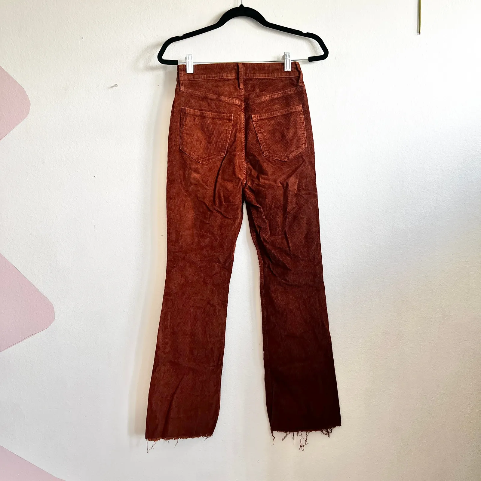 Old Navy Brown Corduroy‎ Pants Womens Size 4 Higher High Rise Flare 70s Retro - Image 2