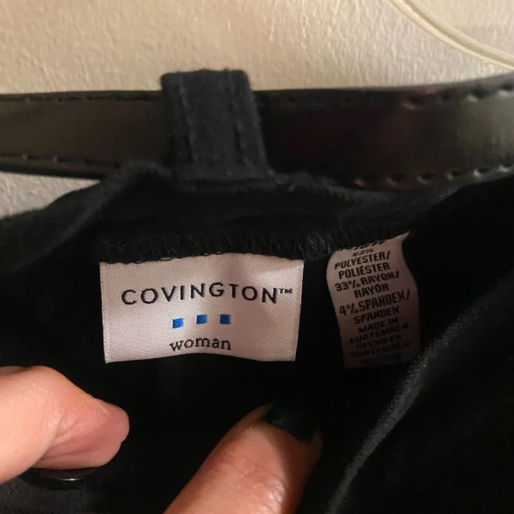 Covington women’s Black Dressy Pants w/ Belt 16W waist 36” 38” inseam 28” NWT - Image 2