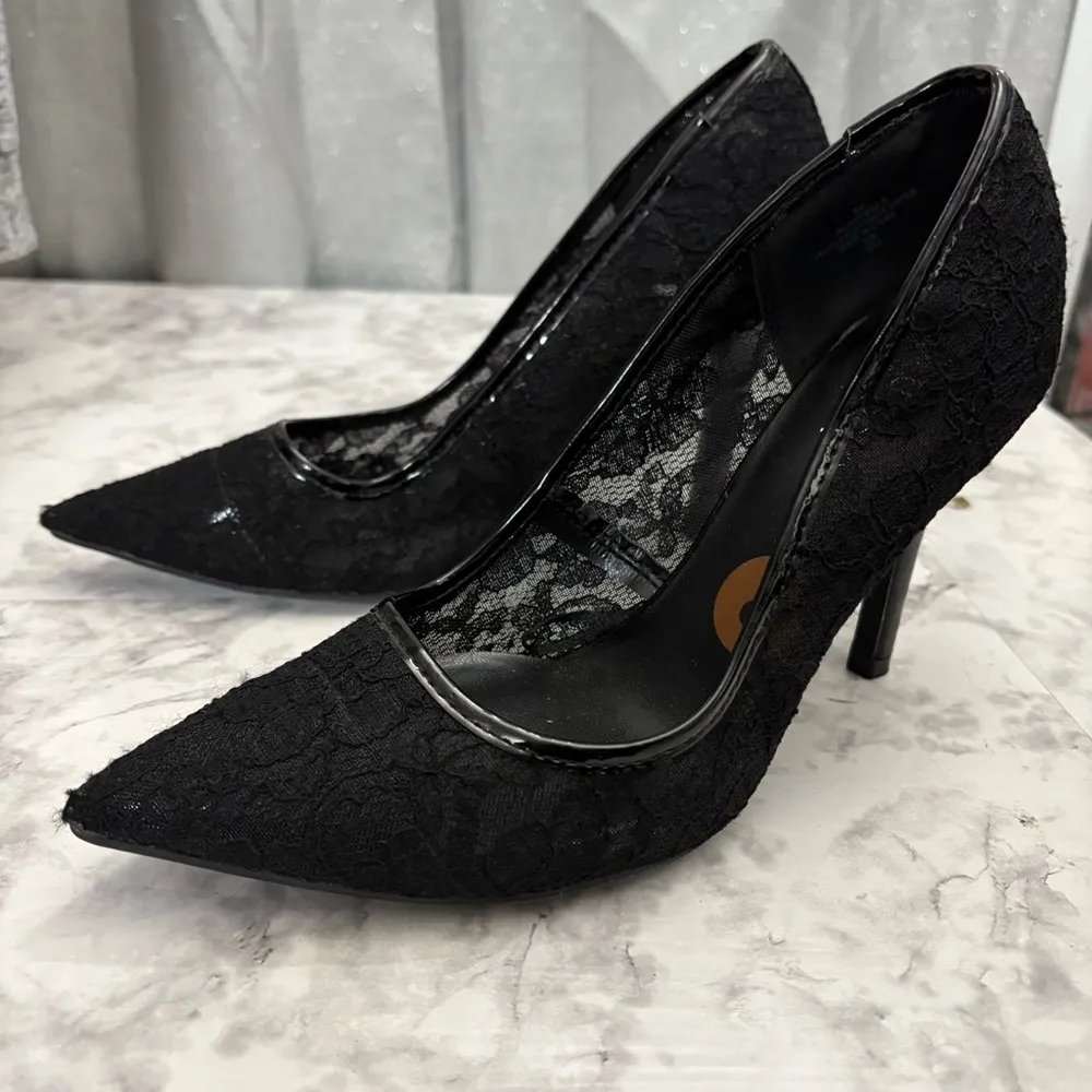 Guess Black Stiletto Heels with Lace Design - Image 9