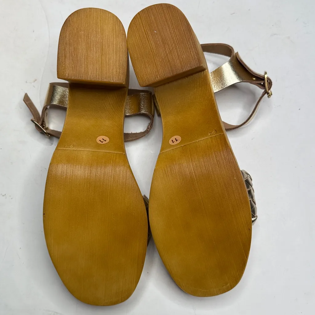 Seychelles  Timber Gold Metallic Platform Wood Chunky Block Heel Sandal NEW - Image 8