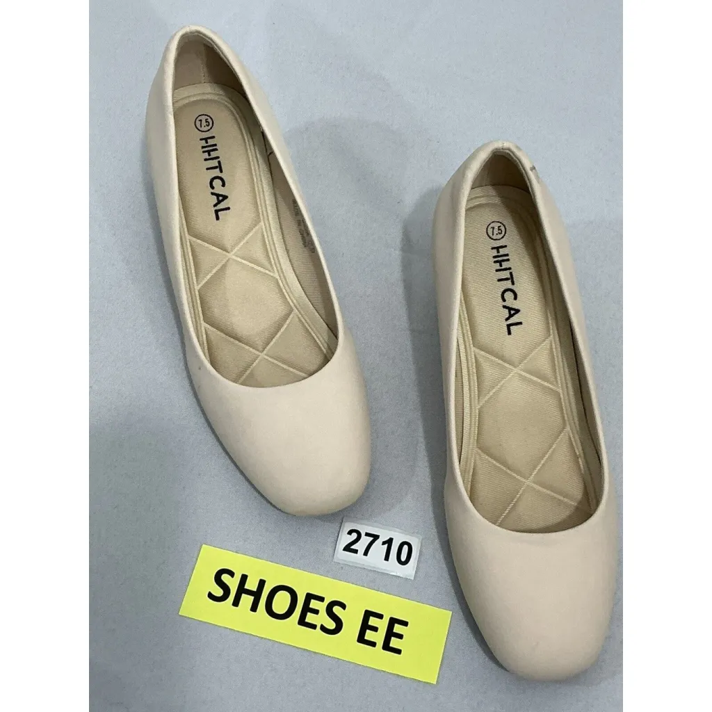 Womans Hhtcal 7.5 Nude Block Heel Slip On Round Toe Pumps NWOT Tan - Image 3