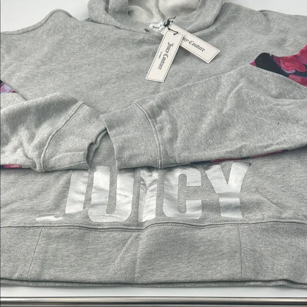 Juicy Couture Gray Hoodie with Floral Accents - Image 3