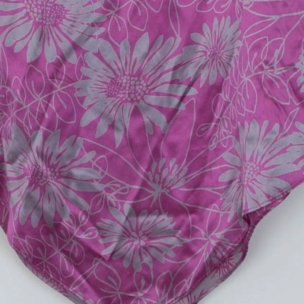 Vintage‎ Express Womens Silk V Hem Floral Midi Skirt Size 11/12 Purple Y2K Fairy - Image 3