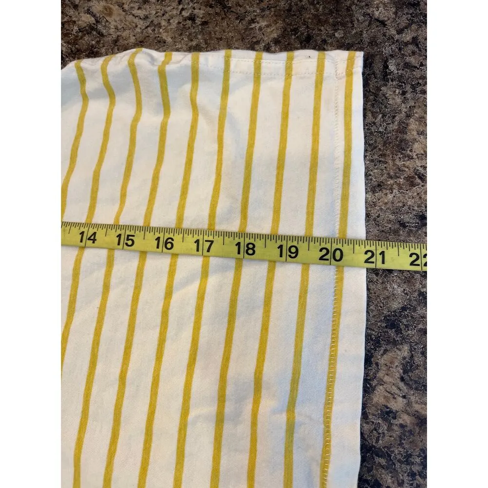 AMO Yellow White Stripe Short Sleeve T Shirt XL V Neck - Image 4