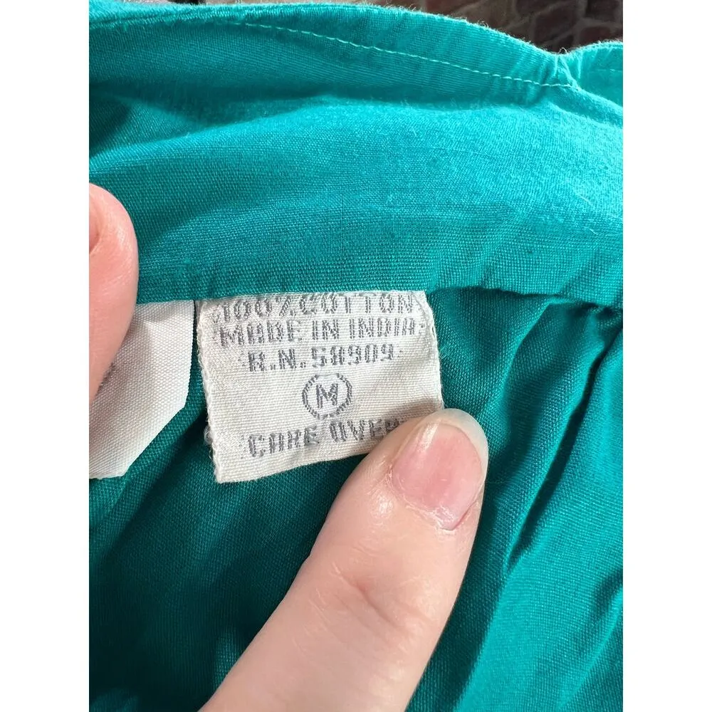 Go Softly tent dress boho green Size M - Image 8