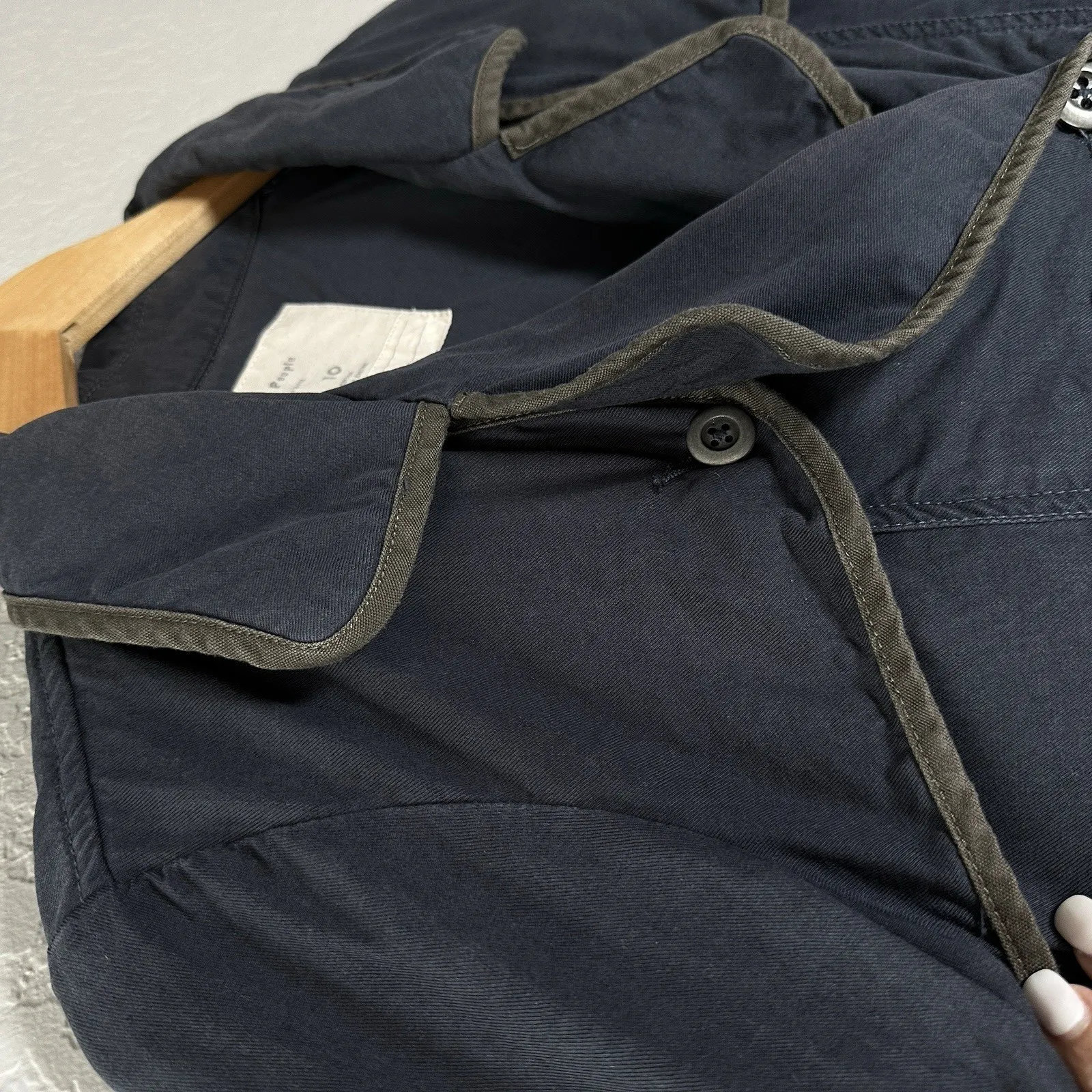 Free People Military Peacoat Jacket Womens 10 Blue‎ Utility Y2K Academia Indie - Image 9