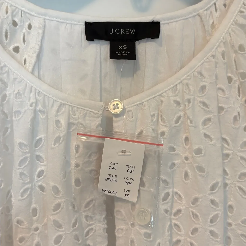 J. CREW Provence Smocked-Waist Midi Dress in Eyelet XS - Image 10