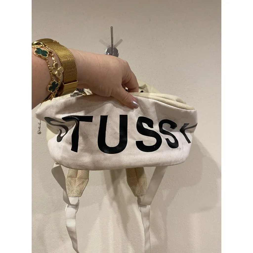 Stussy X Herschel Supply Co Cream Patch Backpack Canvas International Tribe Bag - Image 3