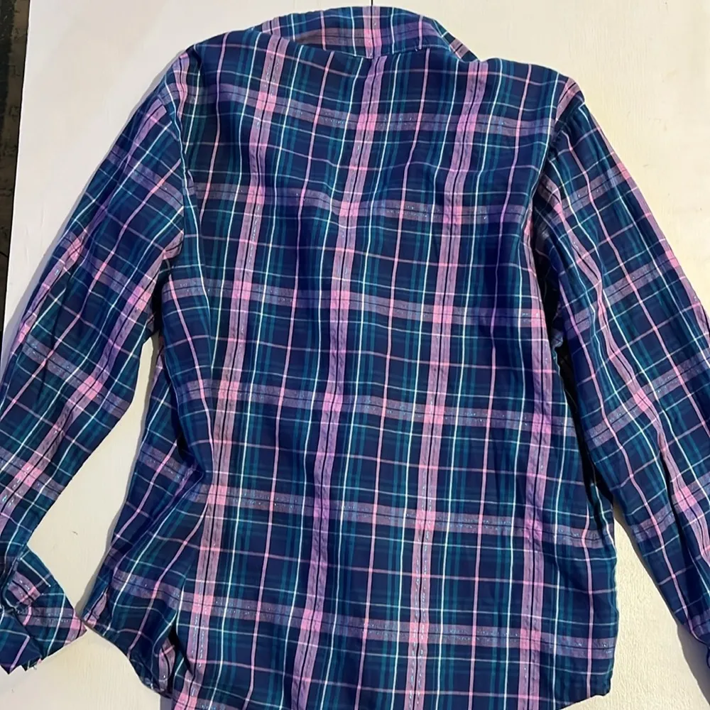 Victoria’s Secret button-down, long sleeve plaid shirt, women’s size medium - Image 5