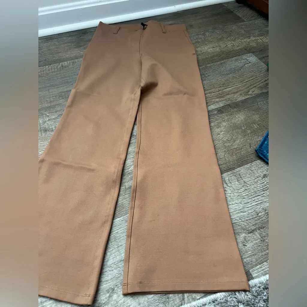 Quince tan brown pull on pants size small - Image 3