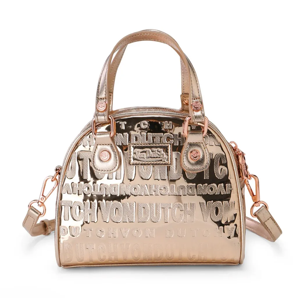 Von Dutch | Rose Metallic Gold Mini Bowling Bag - Image 5