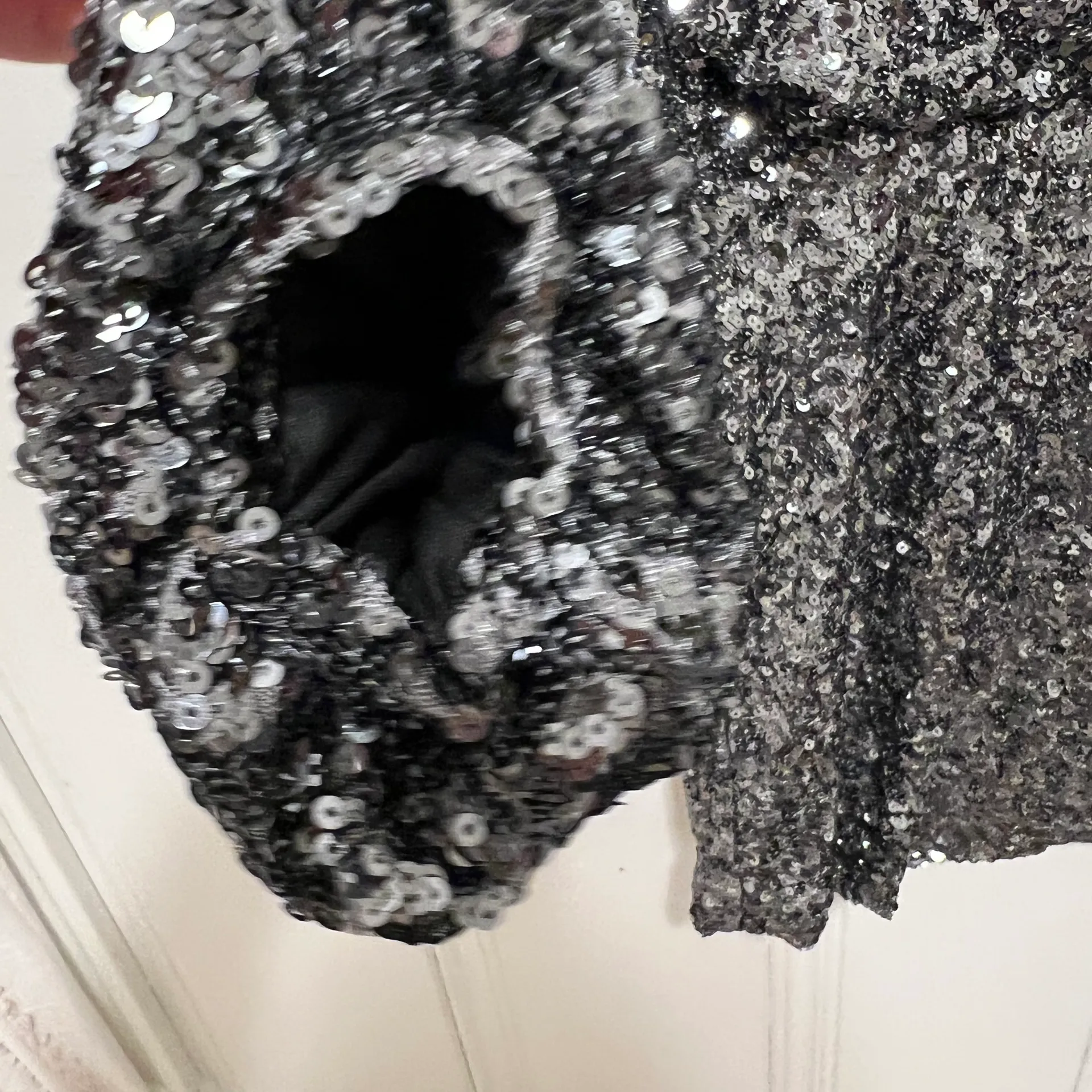 Anthropologie O.P.T. Silver Grey Sequin Deep V Neck Mini Party Clubbing Dress Size Small NWT - Image 7