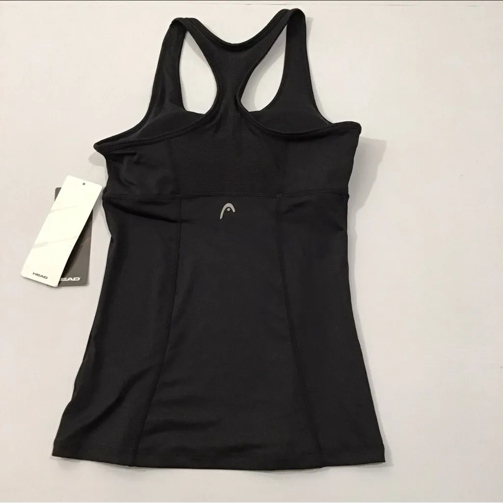 NEW HEAD Black Workout Tank Top with Shelf Bra - Image 2