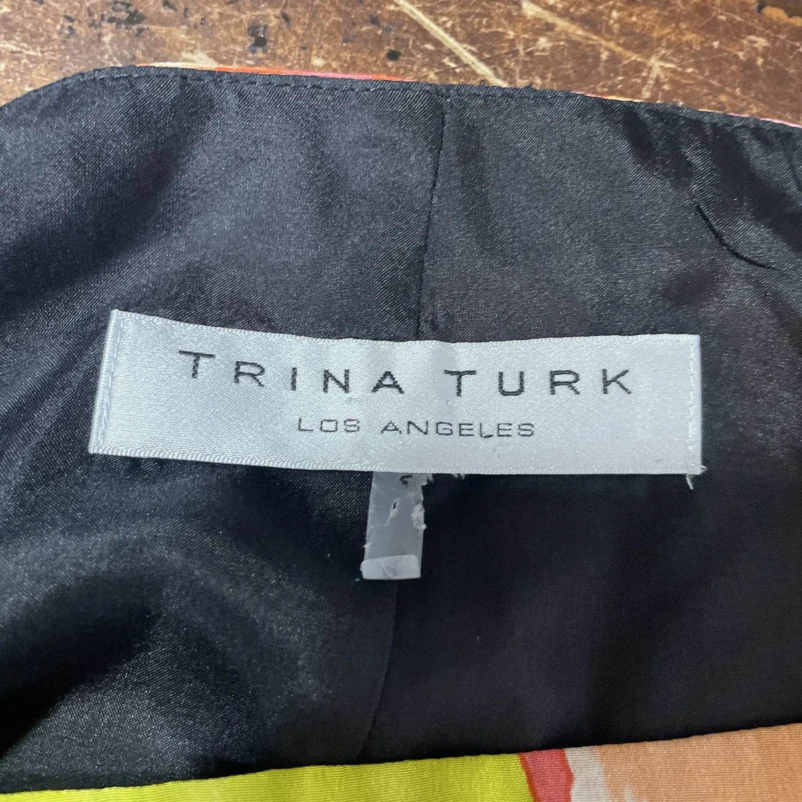 Trina Turk Kerry Silk Abstract Watercolor Dress‎ Size 2 - Image 4