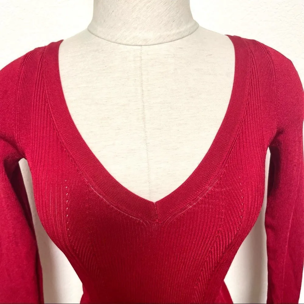 Free people red fitted cross cross back sweater - Image 11