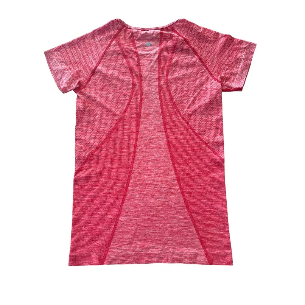 Zella Womens Red Seamless Short Sleeve Activewear Top Medium Fitness Workout - Image 3