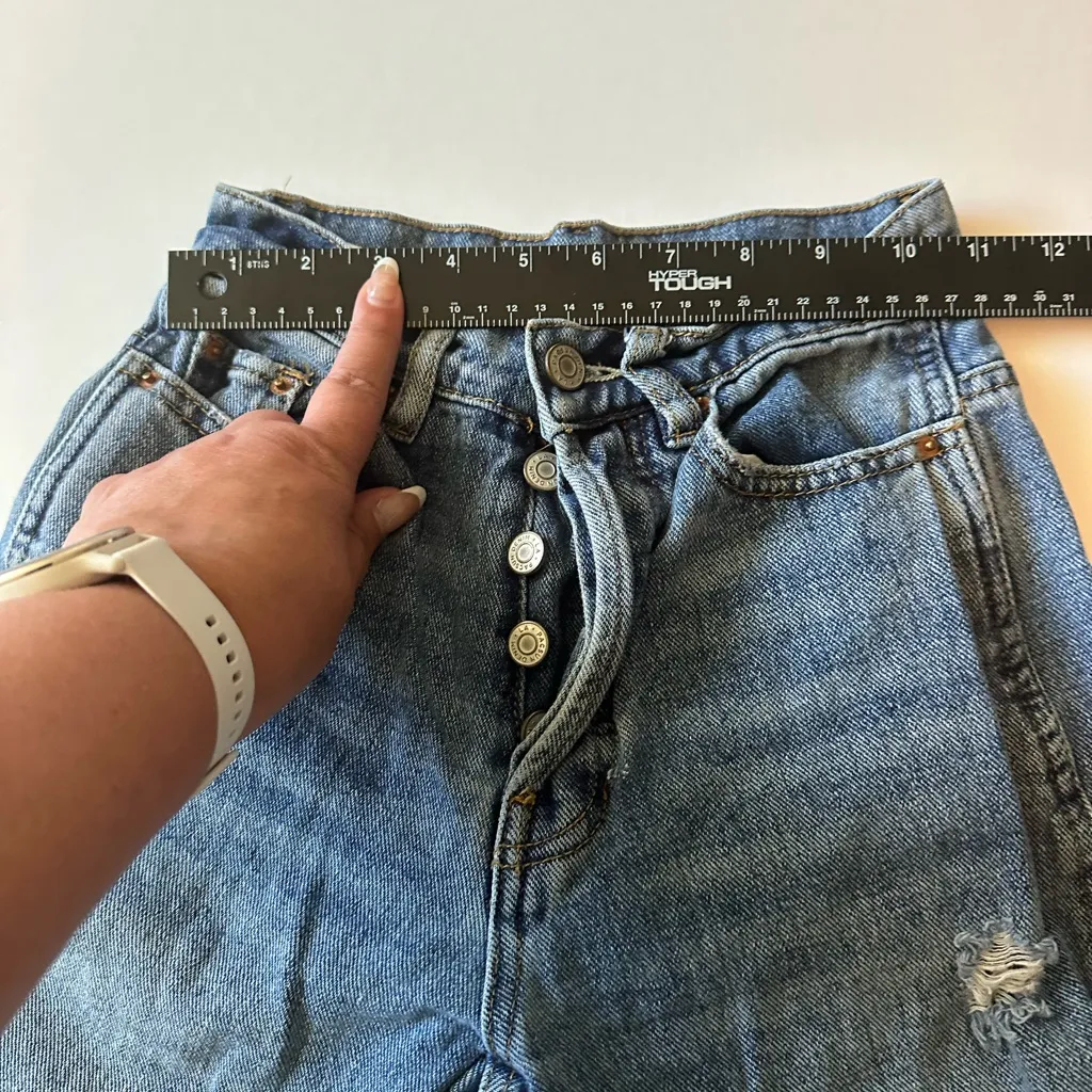 PacSun Vintage Blue Ripped Wide Leg Jeans Baggy 0005 - Image 3