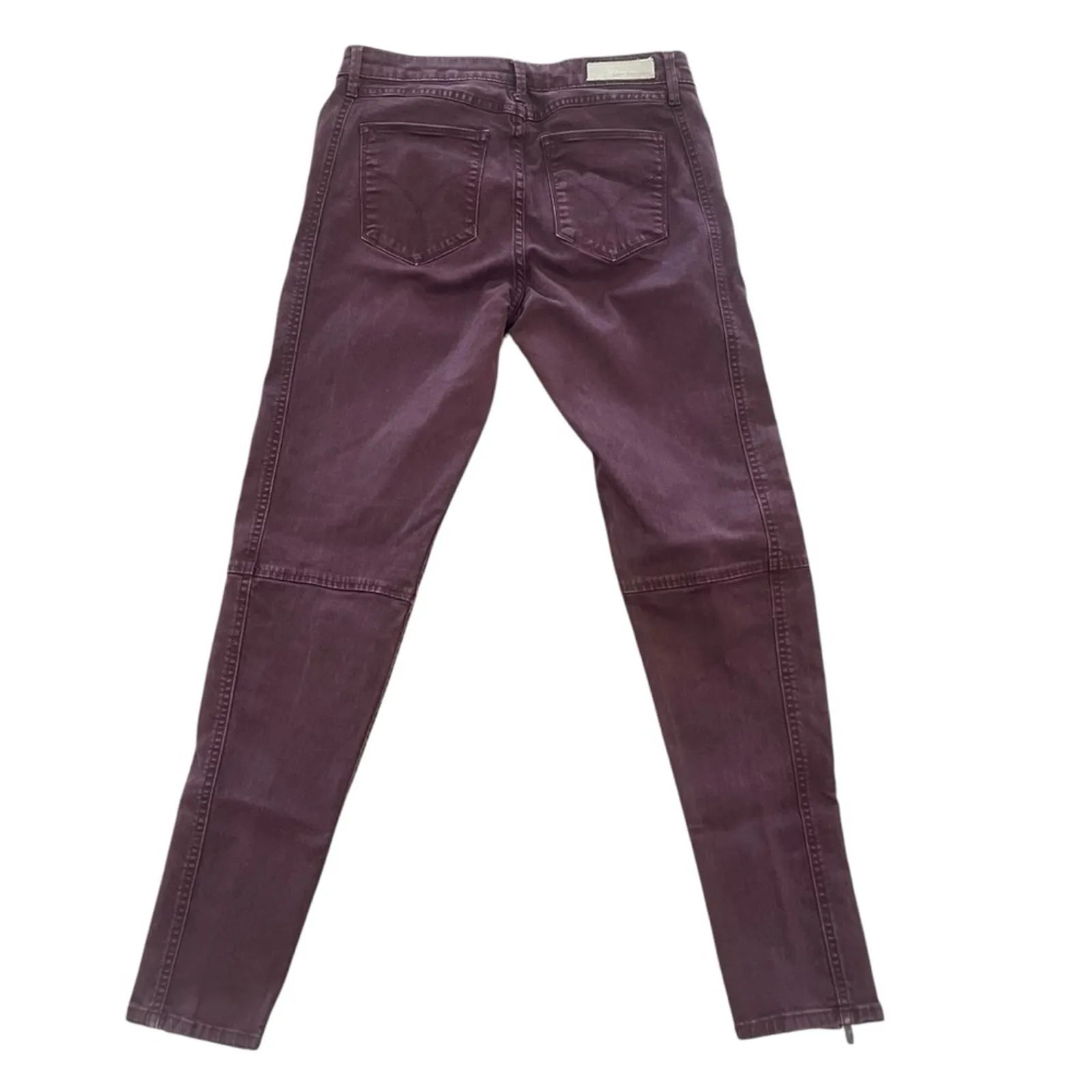 Calvin Klein Jeans Womens Size W6 Plum Skinny Side Ankle Zip Denim Jeans - Image 5