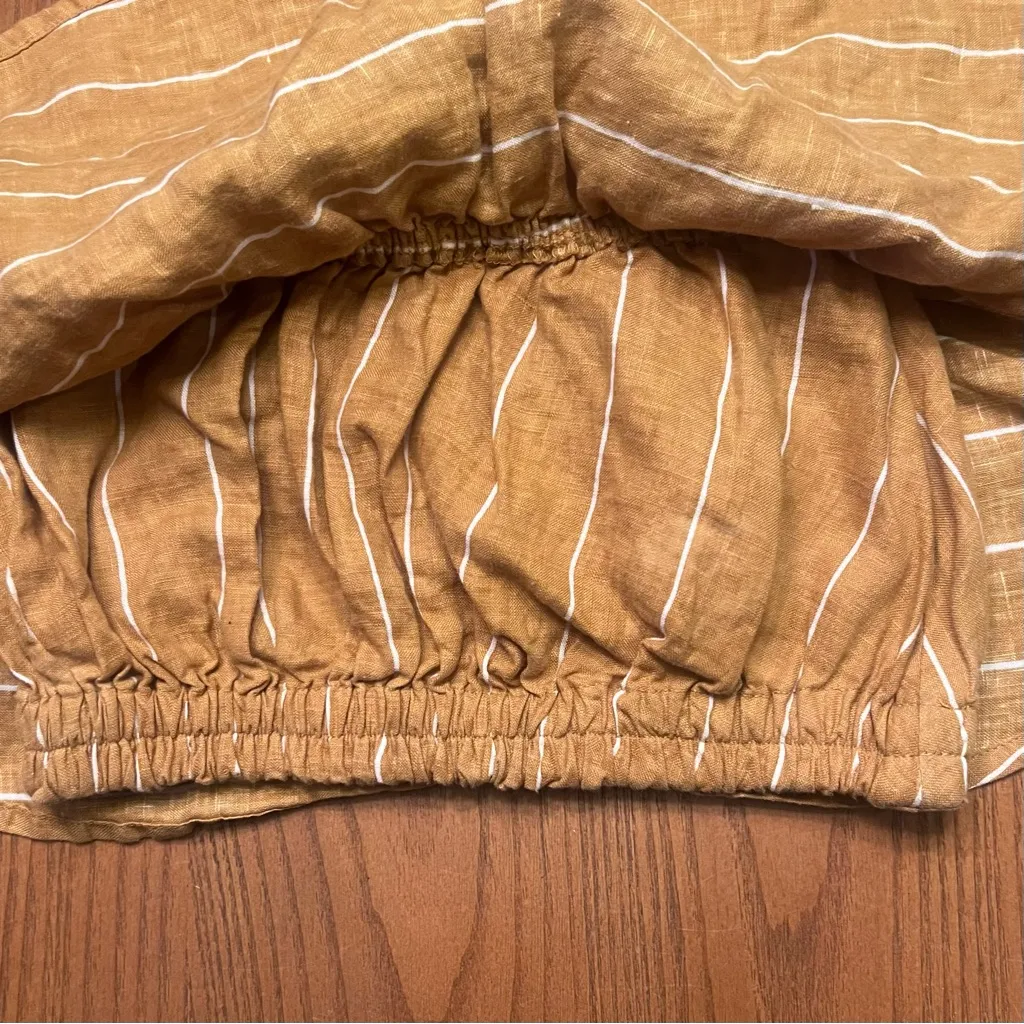 Faithfull The Brand‎ Solana Strapless Linen Crop Top Copenhagen Stripe Medium 6 - Image 14