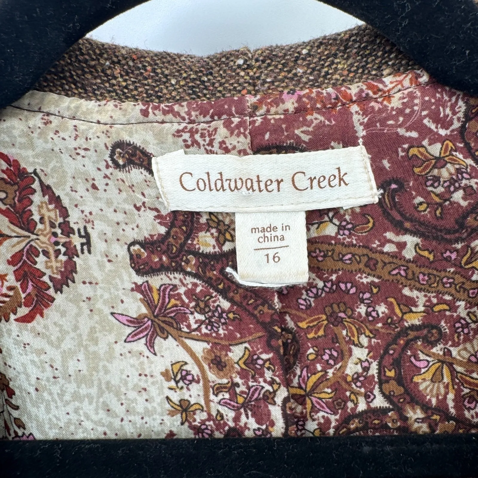 Vintage Y2K Coldwater Creek Romantic Steampunk Jacket Womens 16 Brown Wool Blend - Image 7